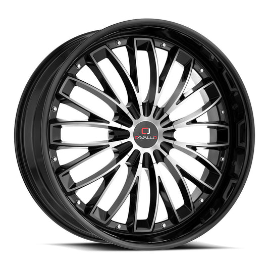 Cavallo CLV-42 22x8.5 5x112 5x114.3 +38 Cb 74.1 Gloss Black & Machined