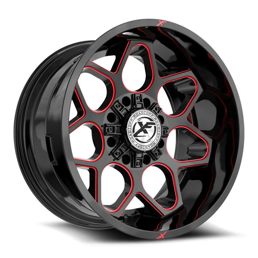 XF Off-Road XF-233 20x10 8x165.1 8x180 -12 Cb 125.2 Gloss Black & Red Milled
