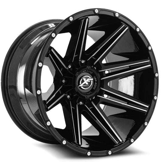 XF Off-Road XF-220 20x9 6x135 6x139.7 +12 Cb 106.4 Gloss Black & Milled