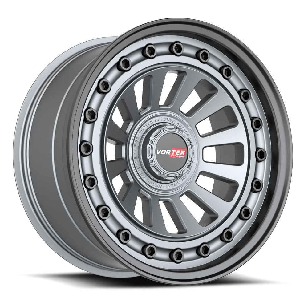 Vortek VRD-702 RADAR 20x9.5 5x 6x Blank -12 Cb 78.1 Matte GunMetal With Black Bolts & Lip