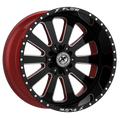 Xfx Flow Xfx-302 24X12 5X127 5X139.7 -44 Cb 78.1 Gloss Black & Milled With Red Inner
