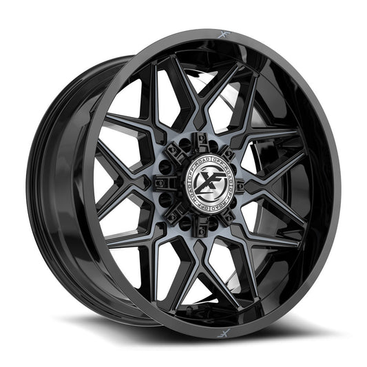 XF Off-Road XF-238 20x10 8x165.1 8x170 -24 Cb 125.2 Gloss Black & Machined Titanium Double Dark Tint