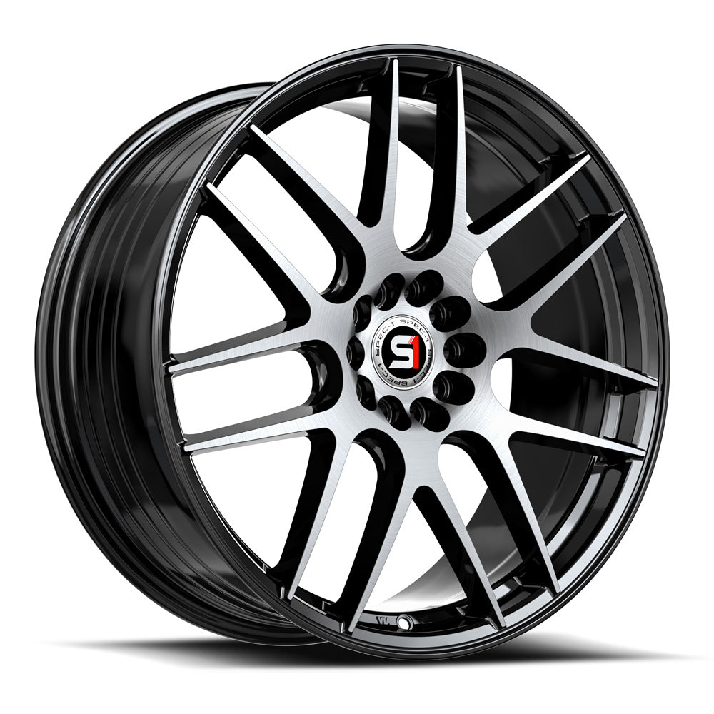 Spec-1 SP-65 18x8.0 5x114.3 5x120 +34 Cb 73.1 Gloss Black & Machined