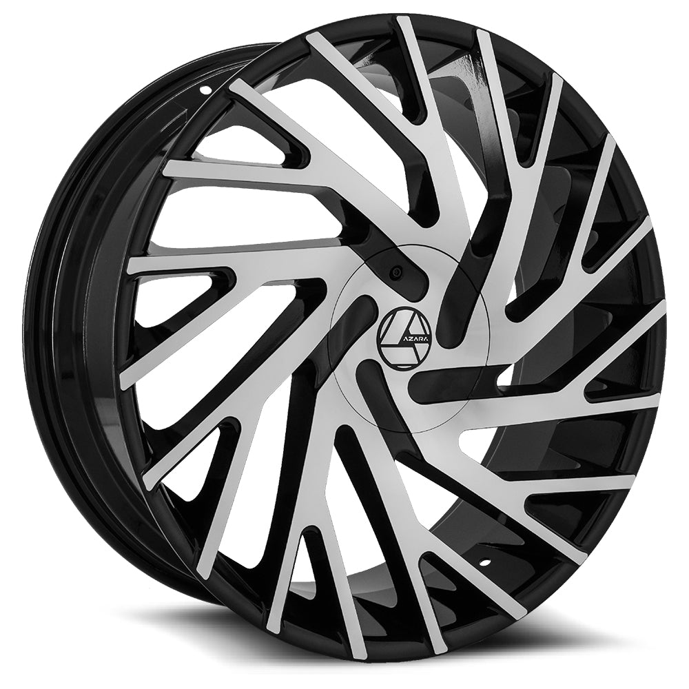 Azara AZA-505 24x9 5x 6x Blank +18 Cb 78.1 Gloss Black & Machined