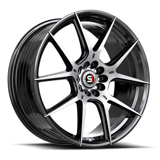 Spec-1 SP-71 20x8.5 5x112 5x114.3 +38 Cb 73.1 Gloss Black & Machined