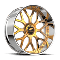 Amani Forged ALLORA 26x10 5x Blank +5 Cb 78.1 14K Gold Plated Large XL Cap Flat