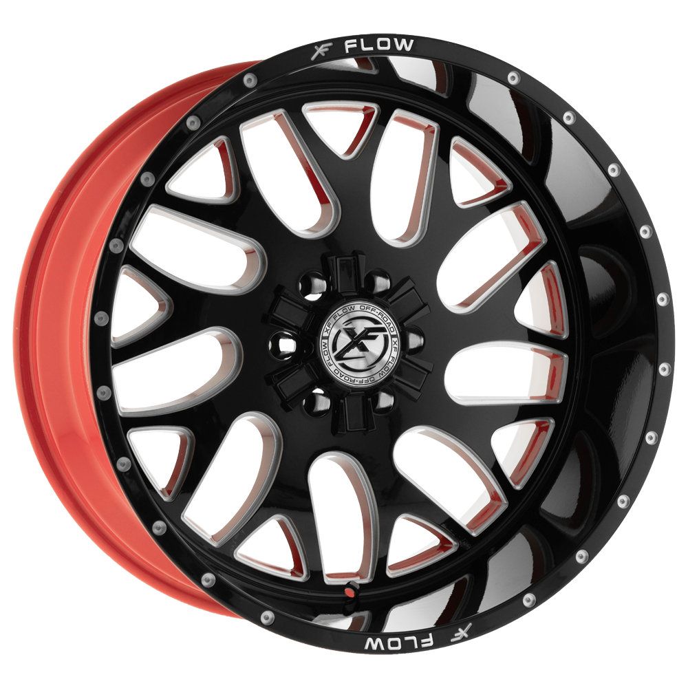 Xfx Flow Xfx-301 26X12 5X127 5X139.7 -44 Cb 78.1 Gloss Black & Milled With Red Inner