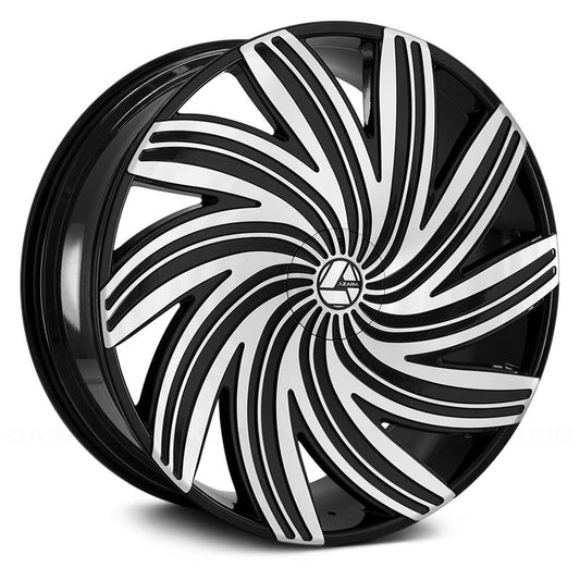 Azara Aza-502 20X8.5 5X110 5X114.3 +35 Cb 74.1 Gloss Black & Machined