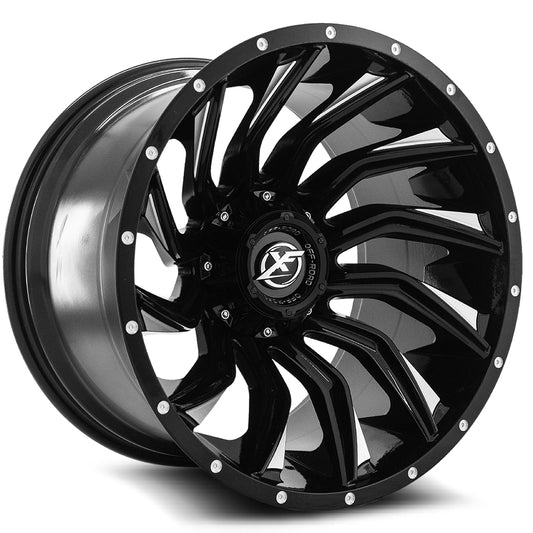 Xf Off-Road Xf-224 22X12 8X165.1 8X180 -44 Cb 125.2 Gloss Black & Milled