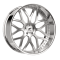 Amani Forged ALLORA 22x10 Pocketed 5x Blank +5 Cb 73.1 Brush Center Chrome Lip Standard Cap Round