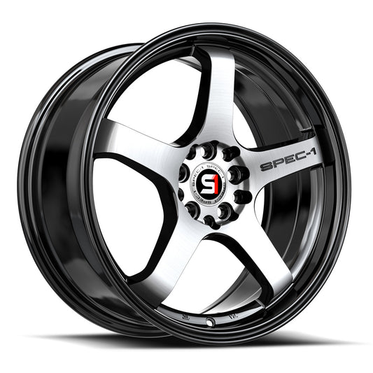 Spec-1 SPT-31 18x8.5 4X 5X Blank +22 Cb 73.1 Gloss Black & Machined (No dual drill)