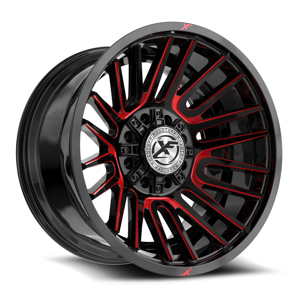 XF Off-Road XF-234 22x12 8x165.1 8x170 -44 Cb 125.2 Gloss Black & Red Machined