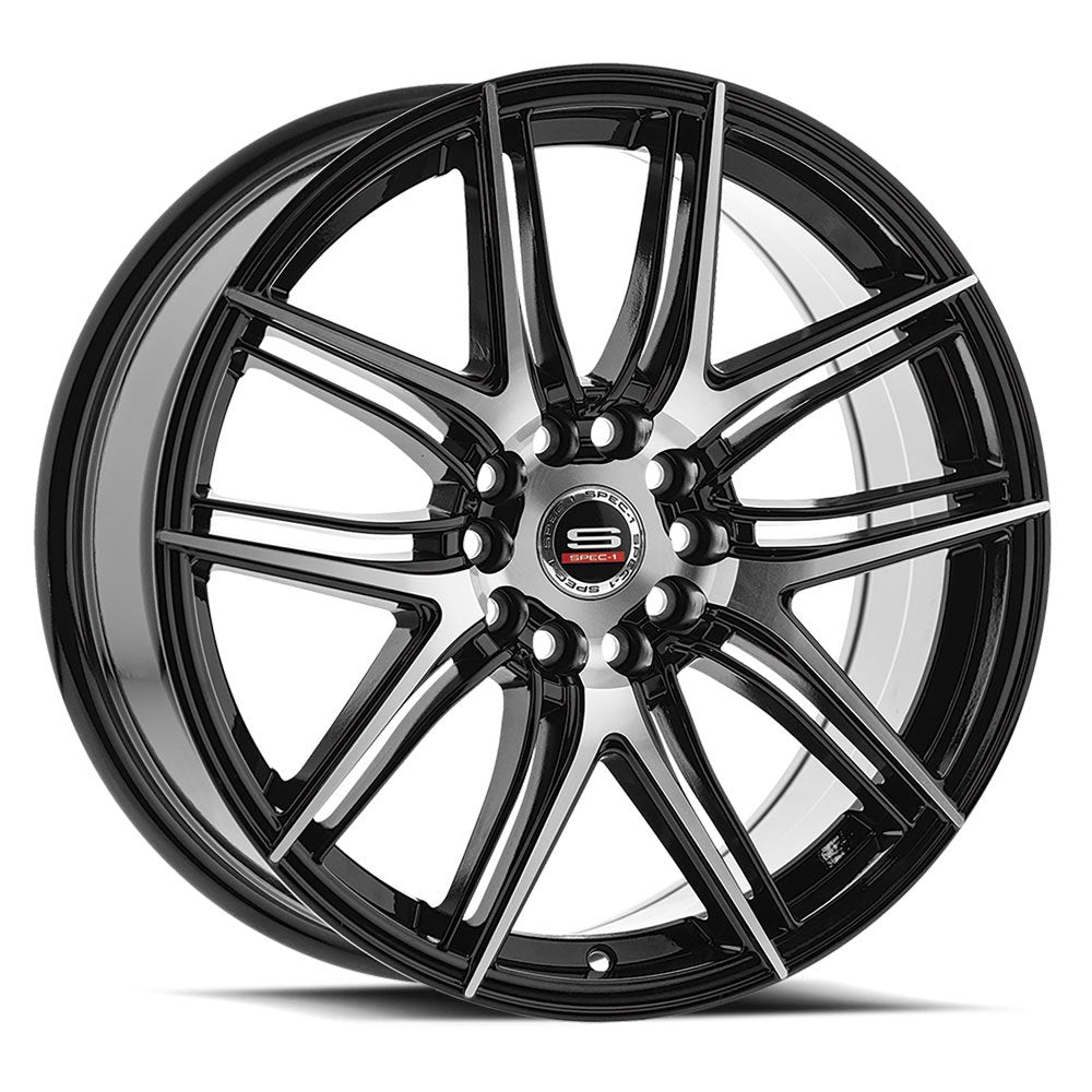 Spec-1 SP-56 18x8 4x100 4x114.3 +38 Cb 73.1 Gloss Black & Machined
