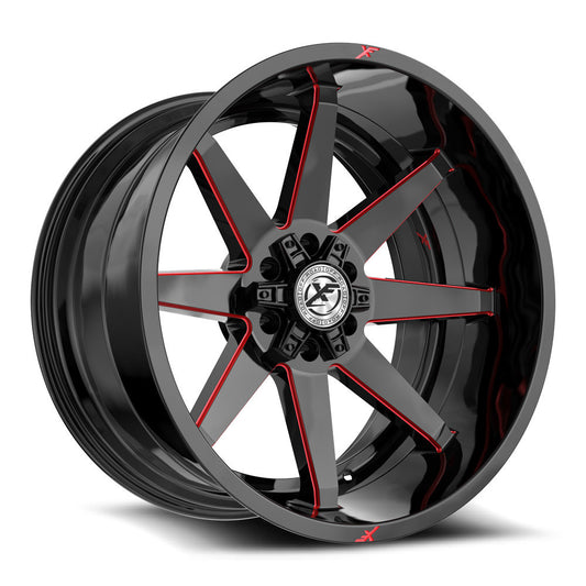 XF Off-Road XF-236 20X10 6x135 6x139.7 -24 Cb 106.4 Gloss Black & Red Milled