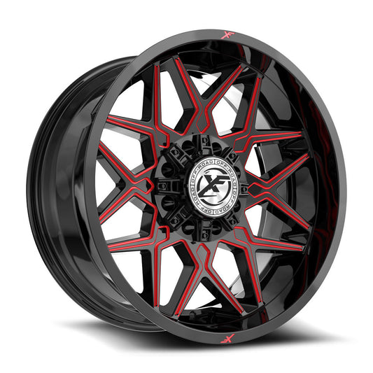 XF Off-Road XF-238 20x10 8x165.1 8x170 -12 Cb 125.2 Gloss Black & Red Milled