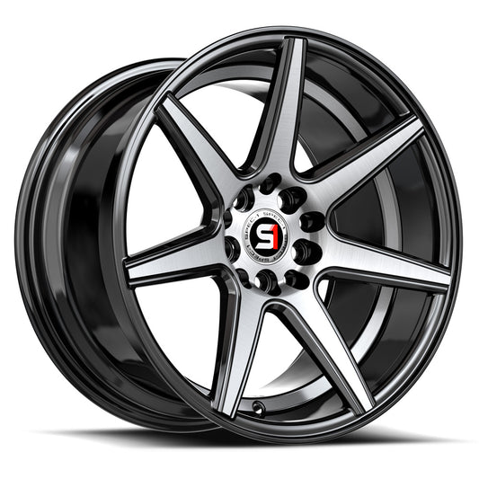 Spec-1 SP-73 18x8.0 5x114.3 5x120 +38 Cb 73.1 Gloss Black Machined & undercut