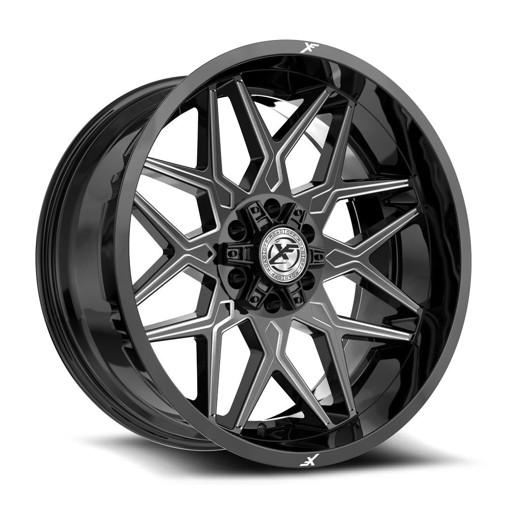 XF Off-Road XF-238 22x10 5x127 5x139.7 -18 Cb 78.1 Gloss Black & Milled