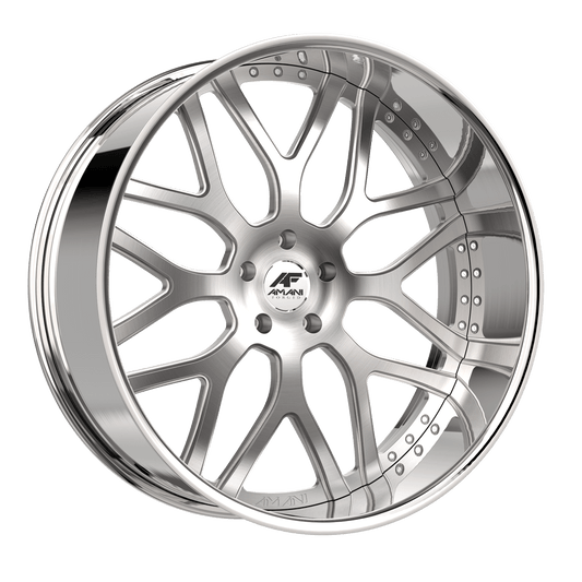 Amani Forged ALLORA 26x10 Pocketed 5x Blank +5 Cb 78.1 Brush Center Chrome Lip Standard Cap Round