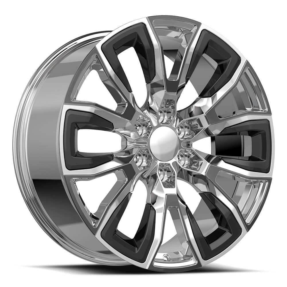 OE. Revolution G-37 22X9 6X139.7 +31 Cb 78.1 Nano Chrome/Black Inserts