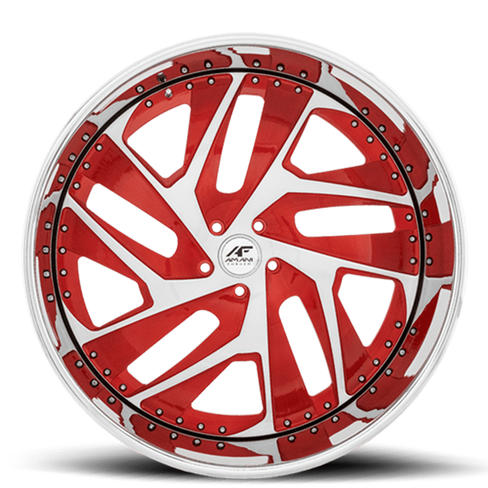 AMANI FORGED ORIGINAL HOSS RED AND CHROME WITH CHROME LIP