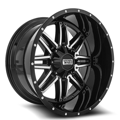 20X10 TWISTED WHEELS T-25 BILLET GLOSS BLACK MACHINED