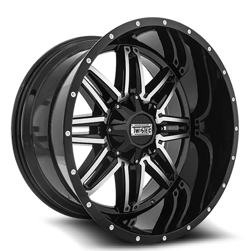 20X9.0 TWISTED WHEELS T-25 BILLET GLOSS BLACK MACHINED