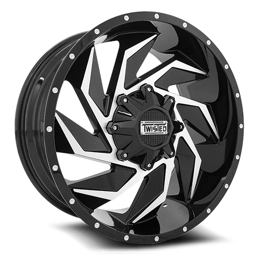 20X12 TWISTED WHEELS T-27 VIXON GLOSS BLACK MACHINED