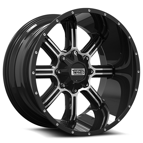 20X10 TWISTED WHEELS T-21 RADAR GLOSS BLACK MACHINED