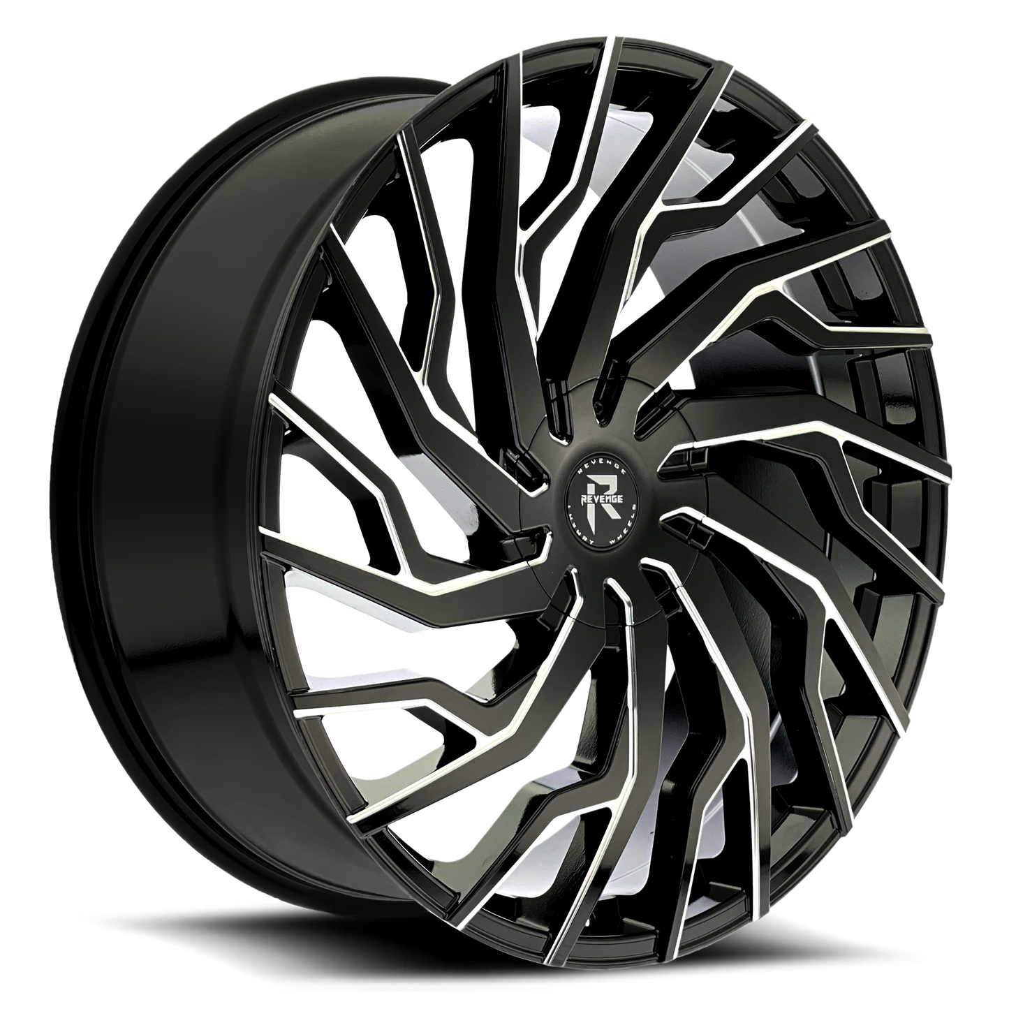 Revenge Luxury Wheels RL-101 Black Milled Windows 5x120/5x114.3 Size 22X8.5 35ET