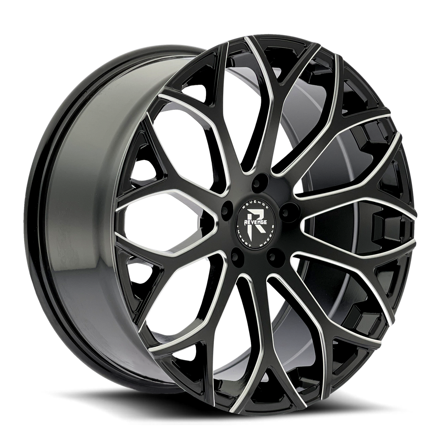 24" Revenge Luxury Wheels RL-105 Black Milled Windows 24X9 35ET