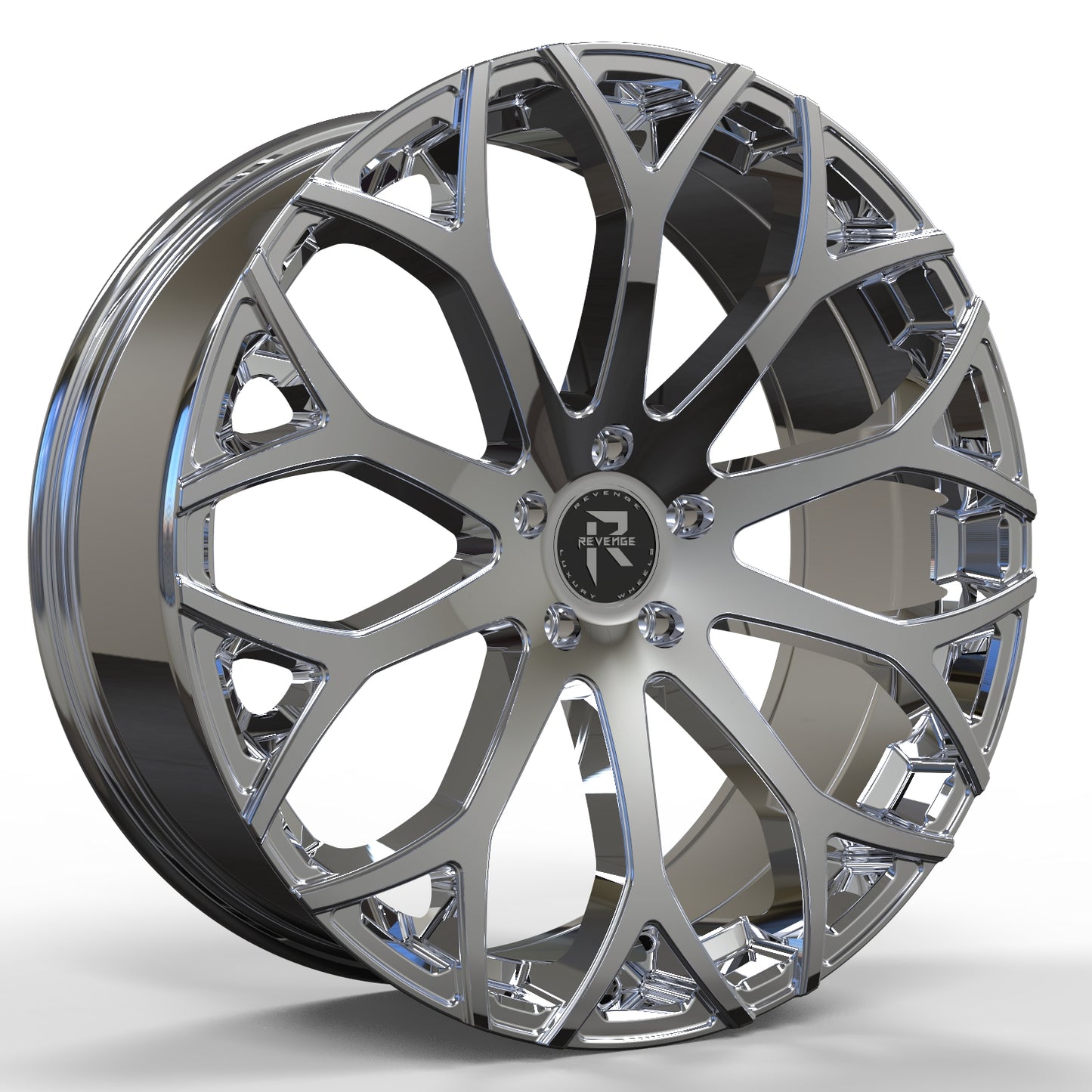 24" Revenge Luxury Wheels RL-105 Chrome 24X9 35ET