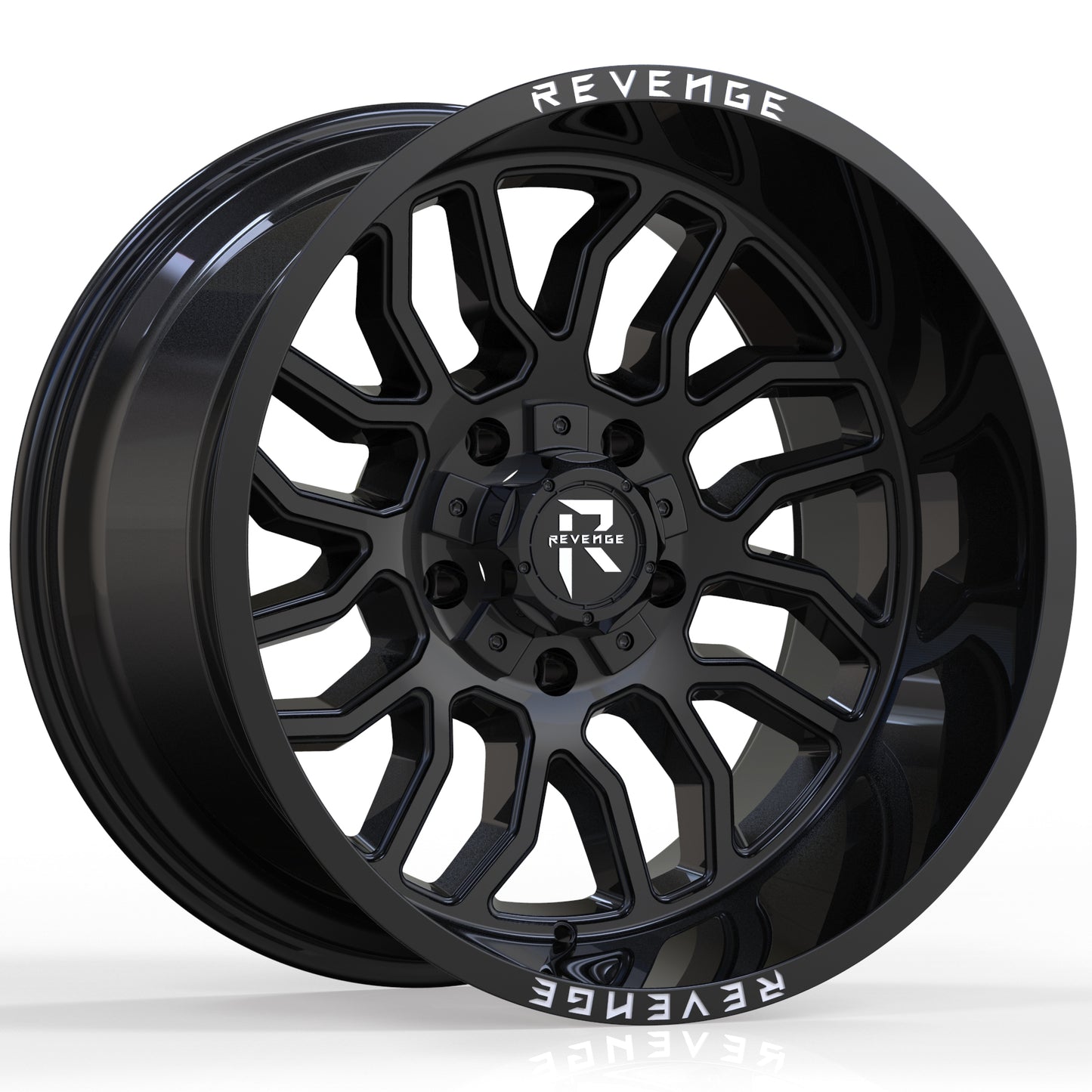 22" Revenge Offroad RV-205 GLOSS BLACK 22X12 -44 ET