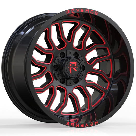 20" Revenge Offroad RV-205 BLACK AND RED MILLED  20X9 0 ET