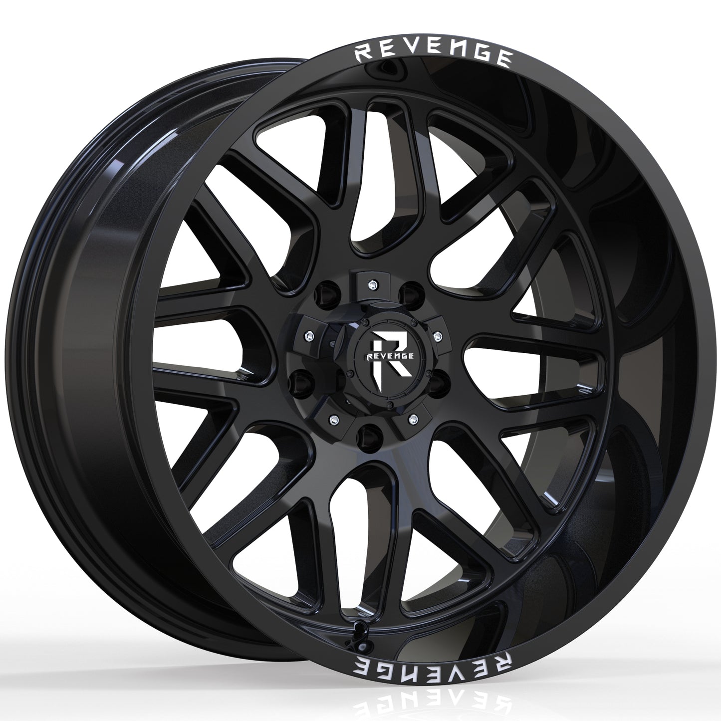 22" Revenge Offroad RV-206 GLOSS BLACK  22X12 -44 ET