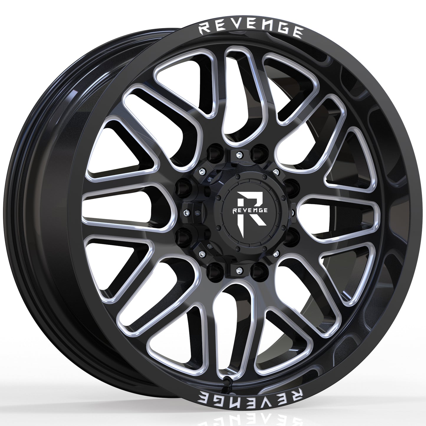 20" Revenge Offroad RV-206 BLACK AND MILLED 20X10 -19 ET